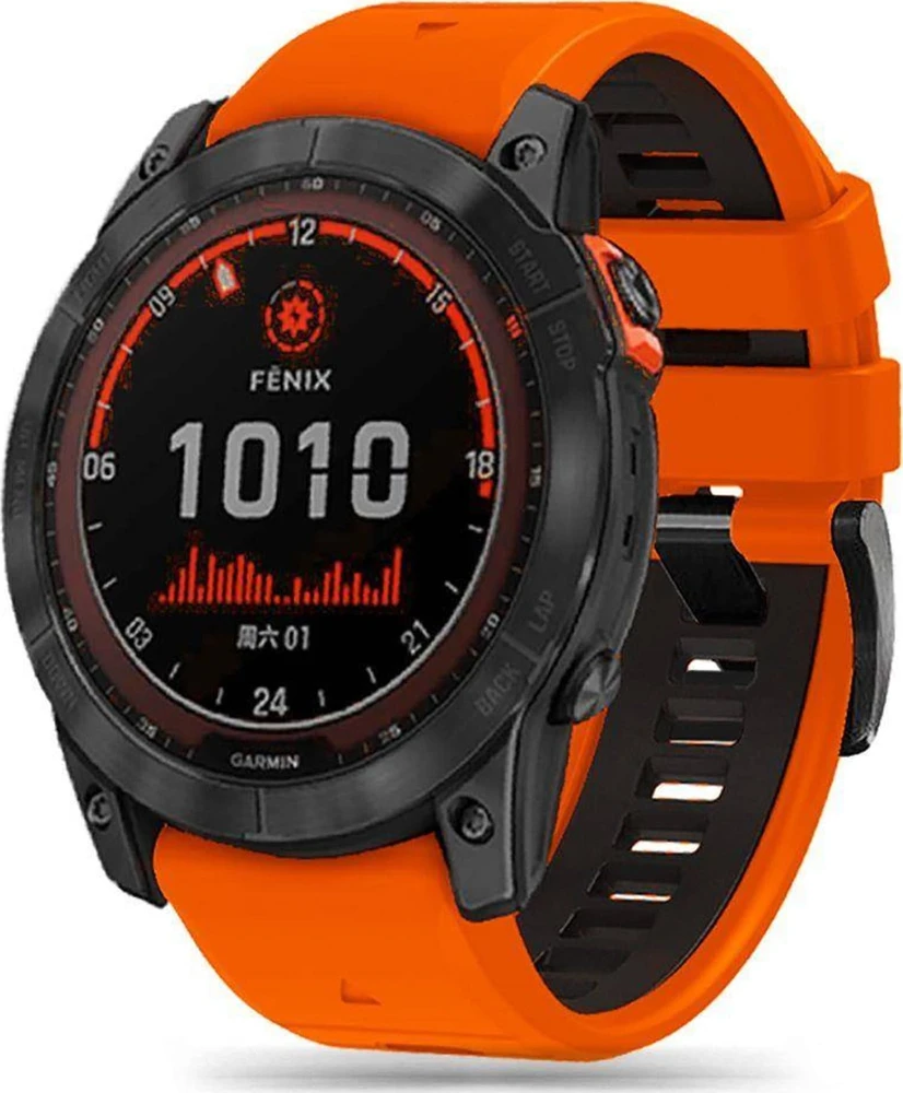 Apyrankė Garmin Fenix 3 / 5X / 3HR / 5X Plus / 6X / 6X Pro / 7X Tech-Protect IconBand oranžinės ir juodos spalvos