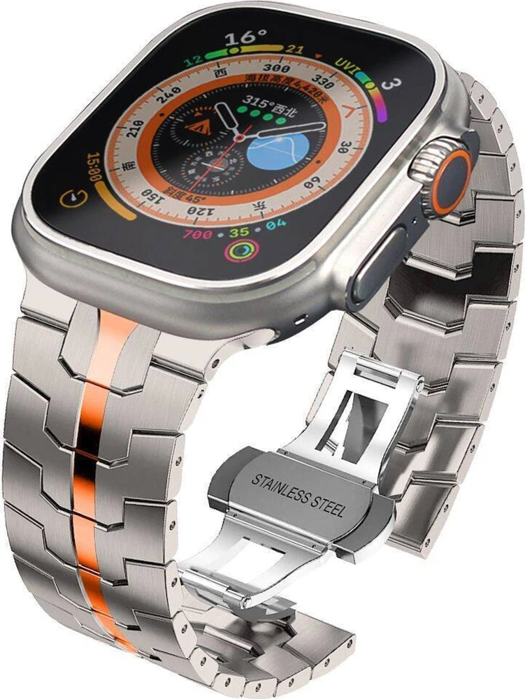Apyrankė laikrodžiui Watch 4 / 5 / 6 / 7 / 8 / 9 / SE / ULTRA 1 / 2 (42 / 44 / 45 / 49 mm) Tech-Protect Stainless Titanium