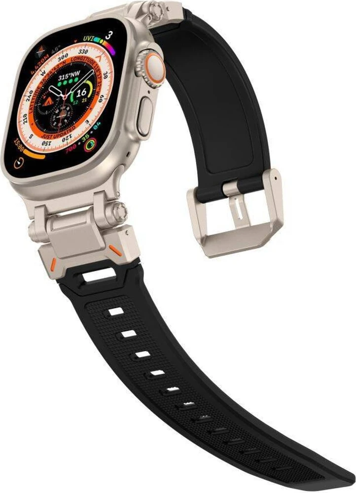 Apyrankė laikrodžiui Apple Watch 4 / 5 / 6 / 7 / 8 / 9 / SE / Ultra 1/2 (44 / 45 / 49 mm) Tech-Protect Delta Pro juodos spalvos-titanium