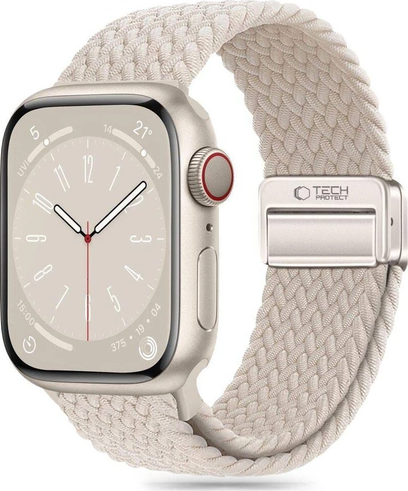 Apyrankė Apple Watch 4 / 5 / 6 / 7 / 8 / 9 / SE / Ultra 1 / 2 (42 / 44 / 45 / 49 mm) Tech-Protect Nylonmag Starlight kreminis