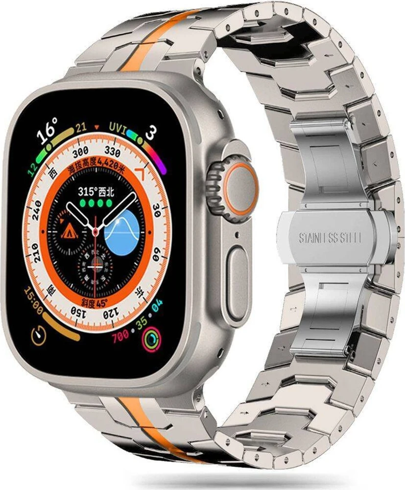 Apyrankė laikrodžiui Apple Watch 4 / 5 / 6 / 7 / 8 / 9 / SE / ULTRA 1 / 2 (42 / 44 / 45 / 49 mm) Tech-Protect Stainless Titanium