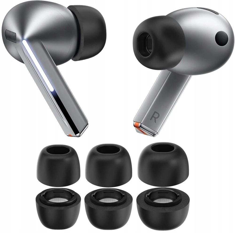 Ausinės „Tech-Protect“ ausų antgaliai, skirti „Samsung Galaxy Buds 3 Pro“, S / M / L dydžių – juodas (3 vnt.)