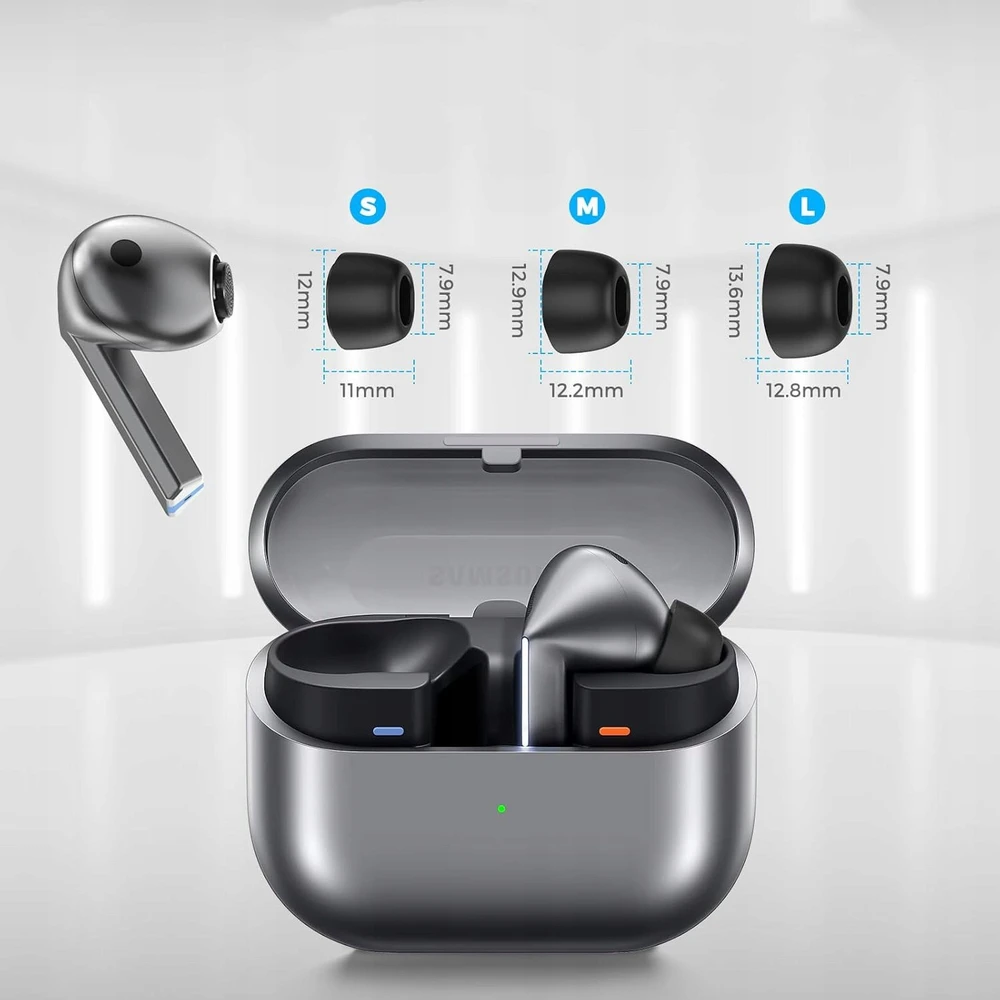 Ausinės „Tech-Protect“ ausų antgaliai, skirti „Samsung Galaxy Buds 3 Pro“, S / M / L dydžių – juodas (3 vnt.)