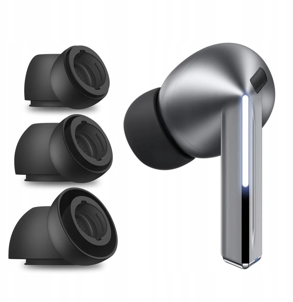Ausinės „Tech-Protect“ ausų antgaliai, skirti „Samsung Galaxy Buds 3 Pro“, S / M / L dydžių – juodas (3 vnt.)