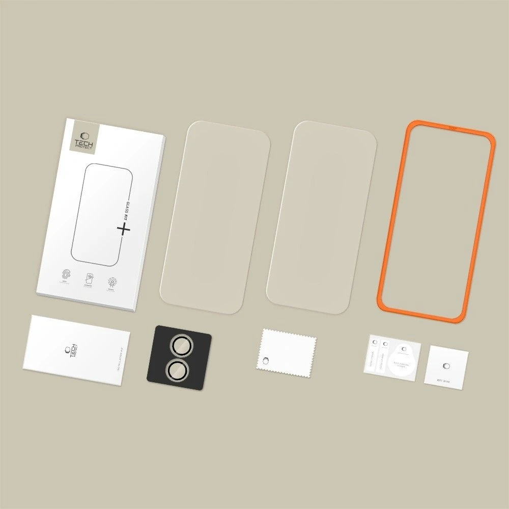 Tech-Protect Easy Set+ 3-pack apsauginis stiklas skirtas Apple iPhone 17 – transparent