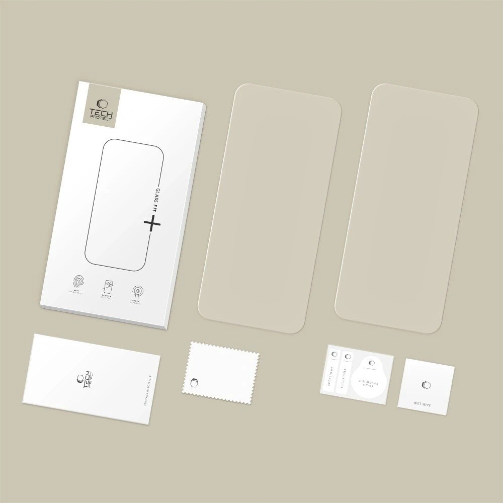 Tech-Protect Easy Set+ 3-pack apsauginis stiklas skirtas Apple iPhone 16 Pro Max / 17 Pro Max – transparent
