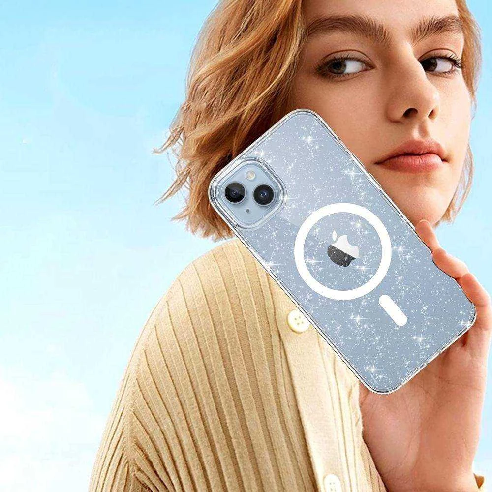 Tech-Protect FlexAir Hybrid MagSafe Apple iPhone 13 / 14 – dėklas telefonui skaidrus and glitter