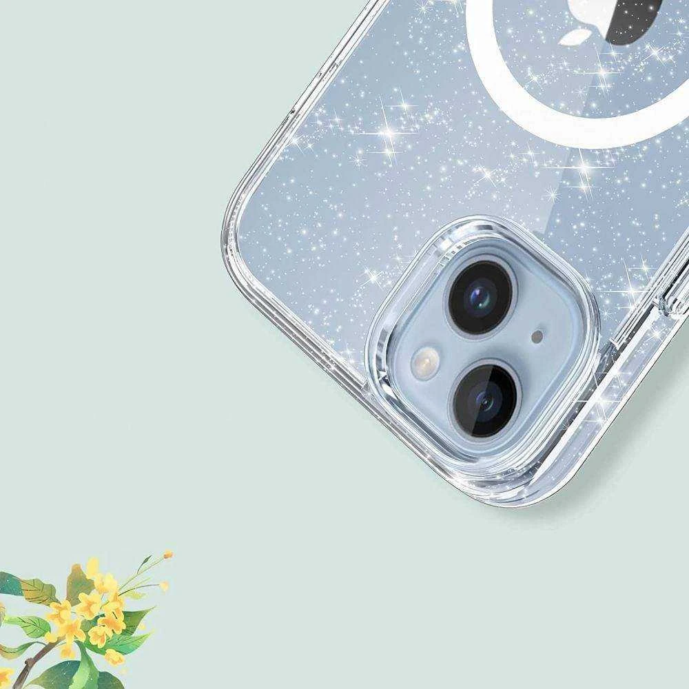 Tech-Protect FlexAir Hybrid MagSafe Apple iPhone 13 / 14 – dėklas telefonui skaidrus and glitter