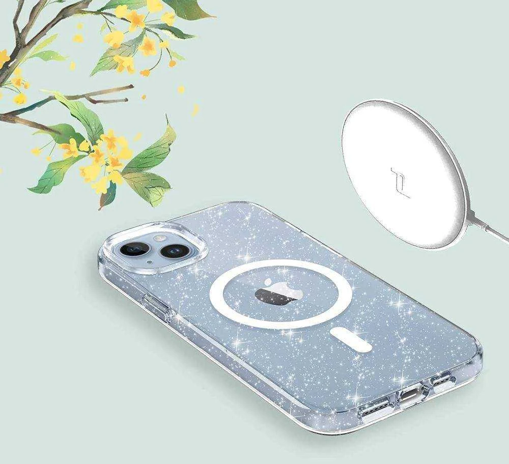 Tech-Protect FlexAir Hybrid MagSafe Apple iPhone 13 / 14 – dėklas telefonui skaidrus and glitter
