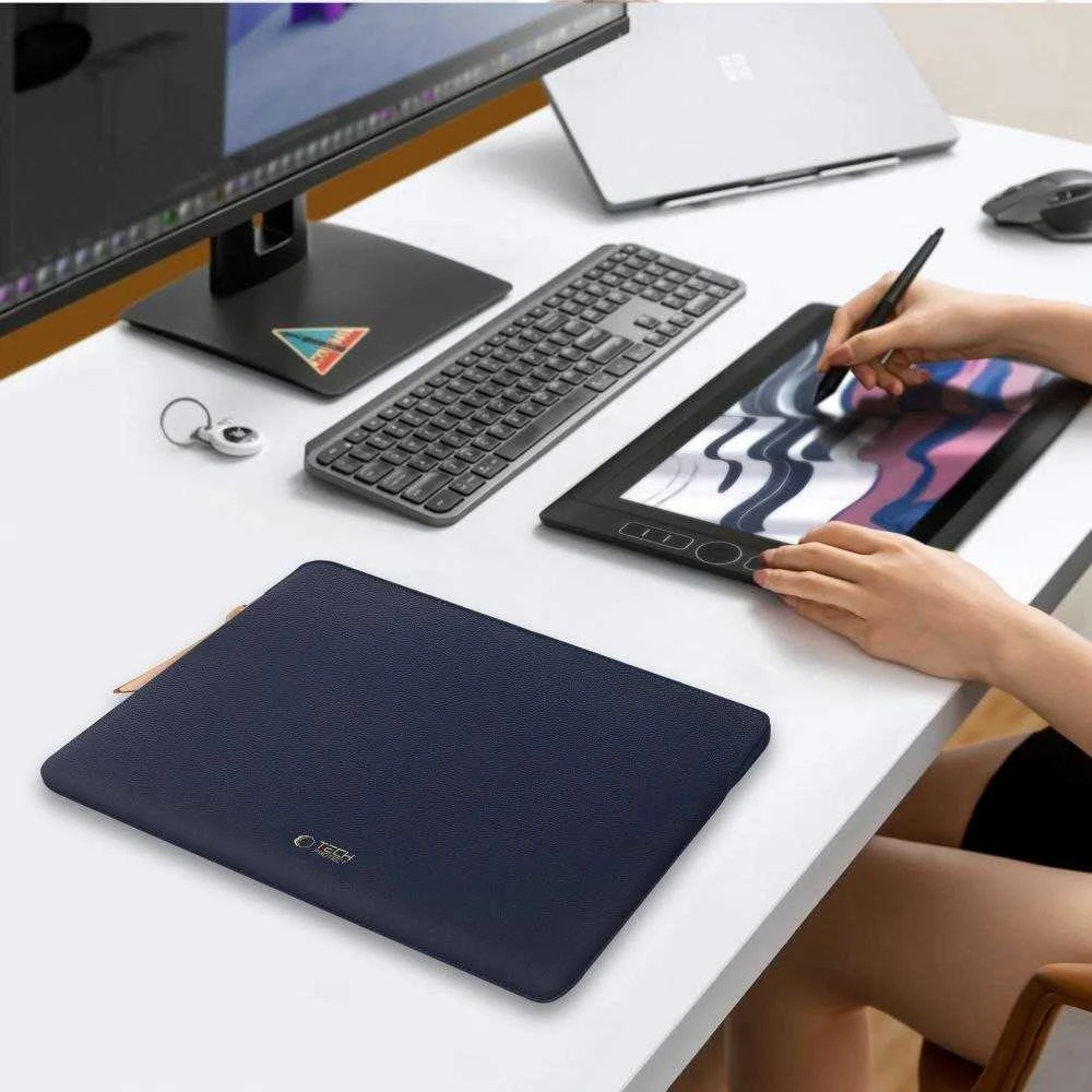 Tech-Protect Fleece Nešiojamas kompiuteris Bag 15-16 - Navy Mėlyna