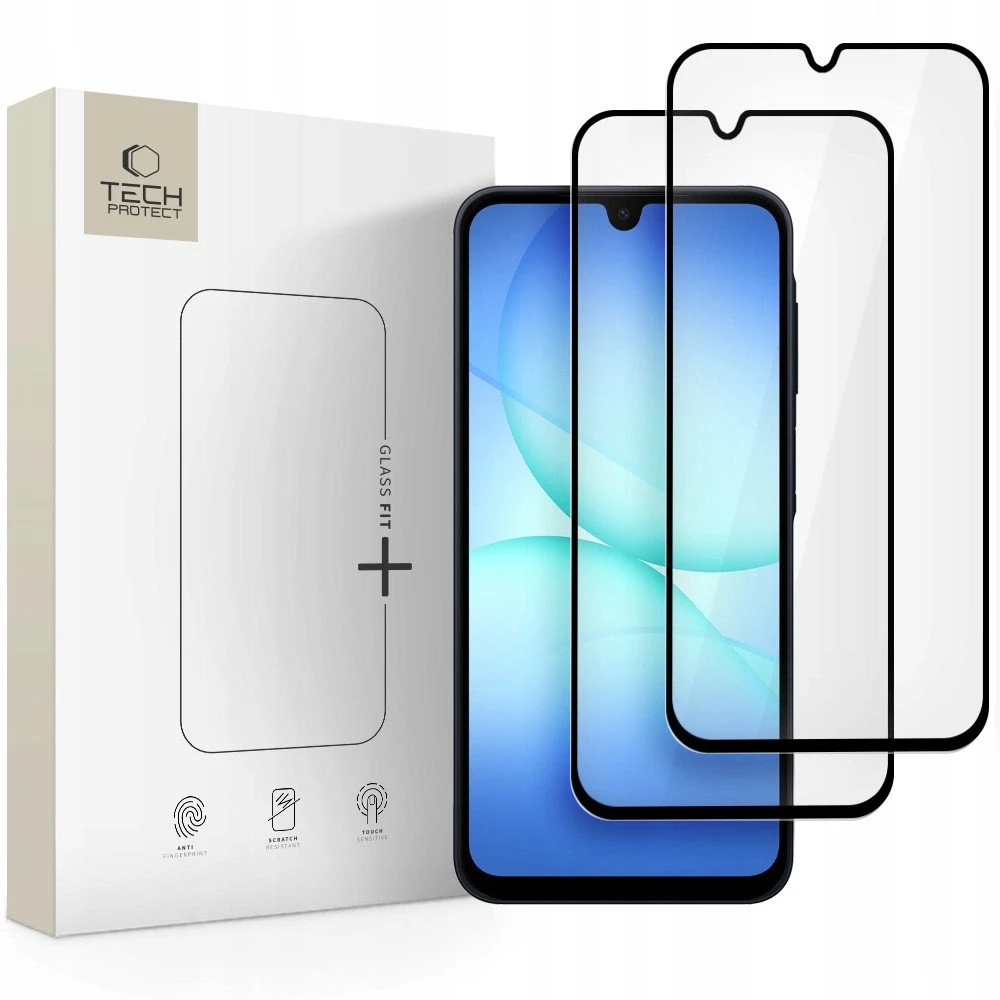 Tech-Protect Glass Fit+ 2-pack apsauginis stiklas skirta Samsung Galaxy A16 4G / 5G / A26 5G / A17 4G / 5G – juodas