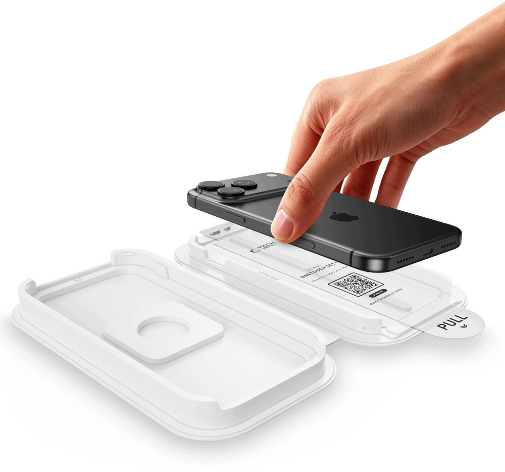 GRŪDINTAS STIKLAS Tech-Protect ONETOUCH SET+ 2 vnt. rinkinys iPhone 17 PRO / 18 PRO permatomas