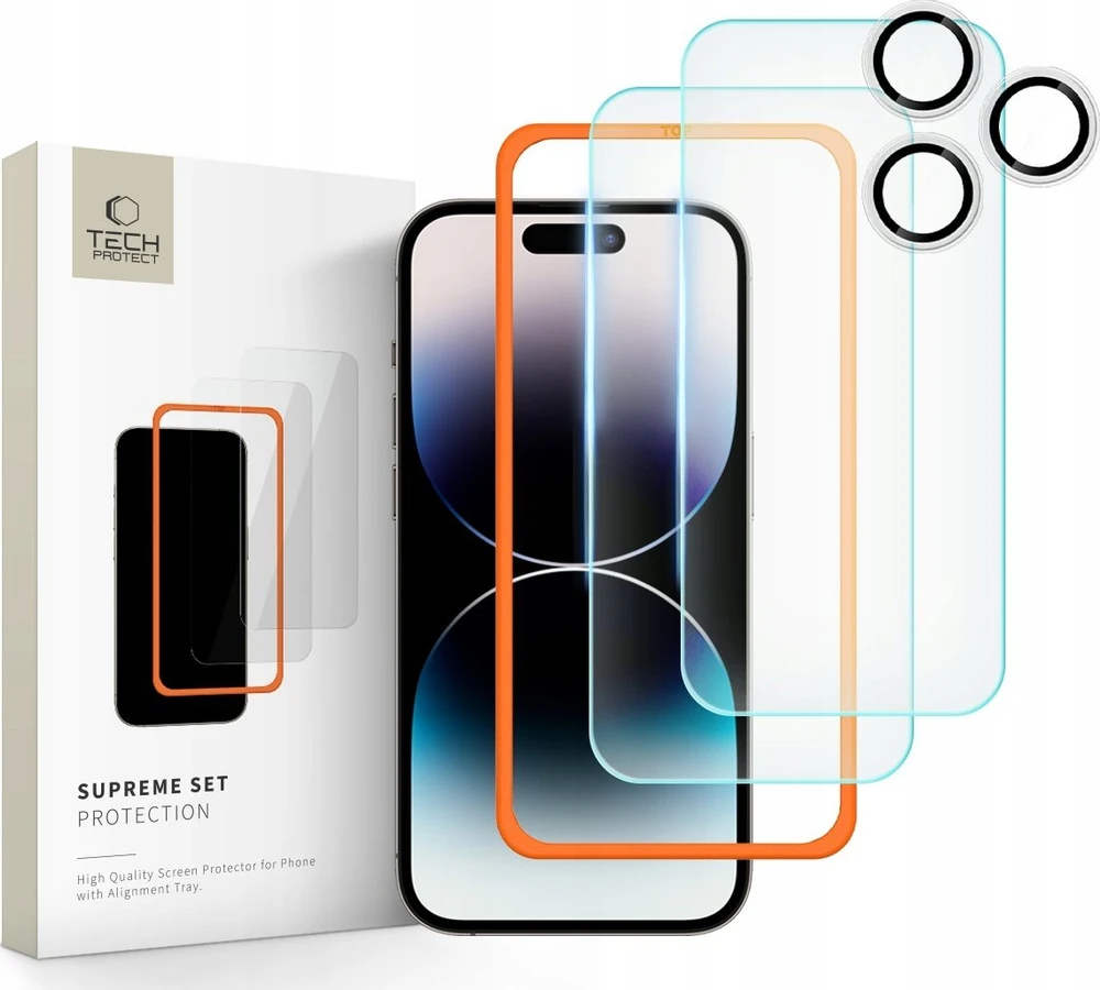 Tech-Protect Supreme Set apsauginis stiklas Apple iPhone 16 Pro – transparent (3 vnt.)