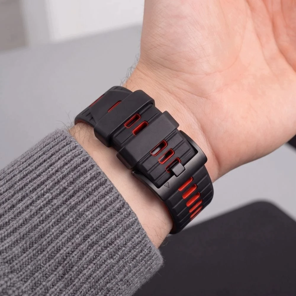 Dirželis Tech-Protect Iconband Pro na Garmin Fenix 5X / 5X Plus / 6X / 6X Pro / 7X / 8 / 8 Pro / 9 / 9 Pro (51 mm) - juodai-raudonas