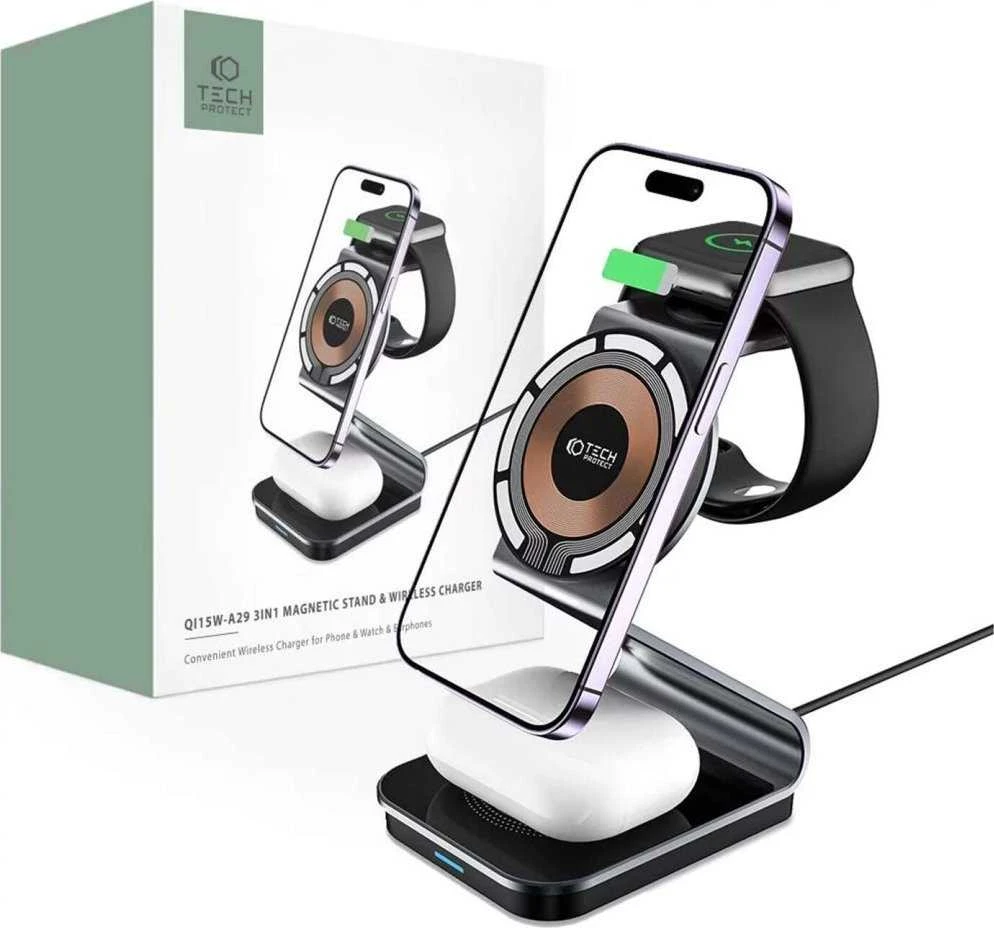 „Tech-Protect“ indukcinis įkroviklis 1x USB-A 1x USB-C 2 A (THP2187)