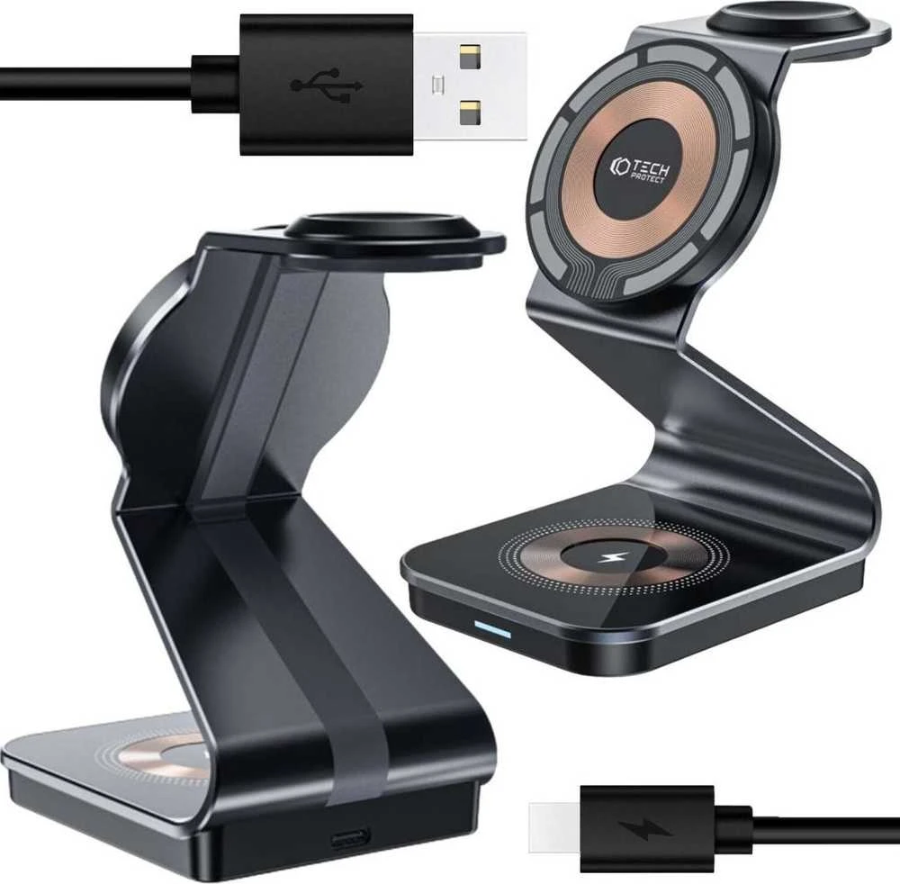 „Tech-Protect“ indukcinis įkroviklis 1x USB-A 1x USB-C 2 A (THP2187)