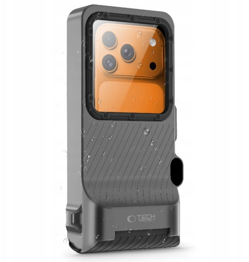 Tech-Protect IPX8 Pro Atsparus vandeniui Phone Case - Gray and Juodas