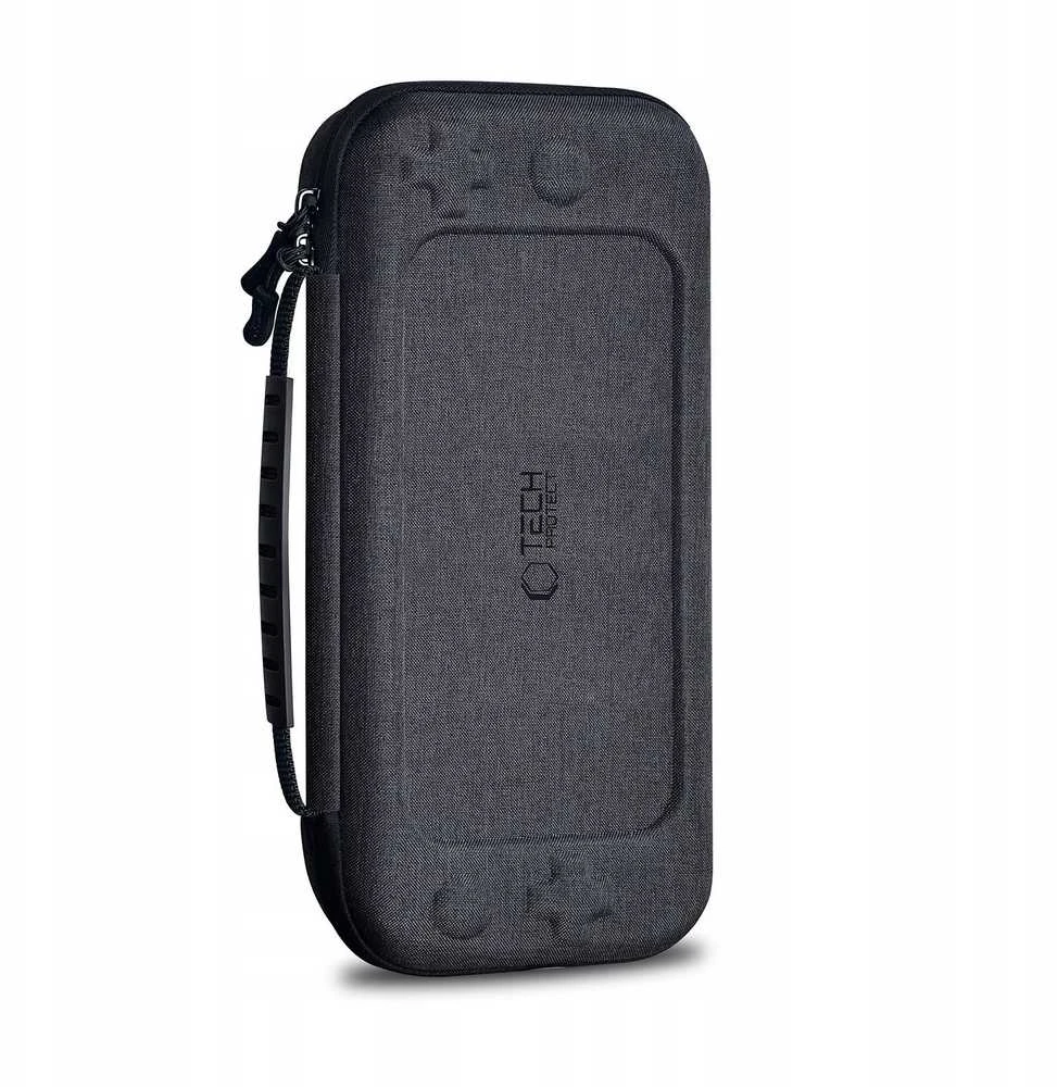 Pilkas dėklas Nintendo Switch 2 žaidimų kompiuteriui „Tech-Protect Hardpouch”