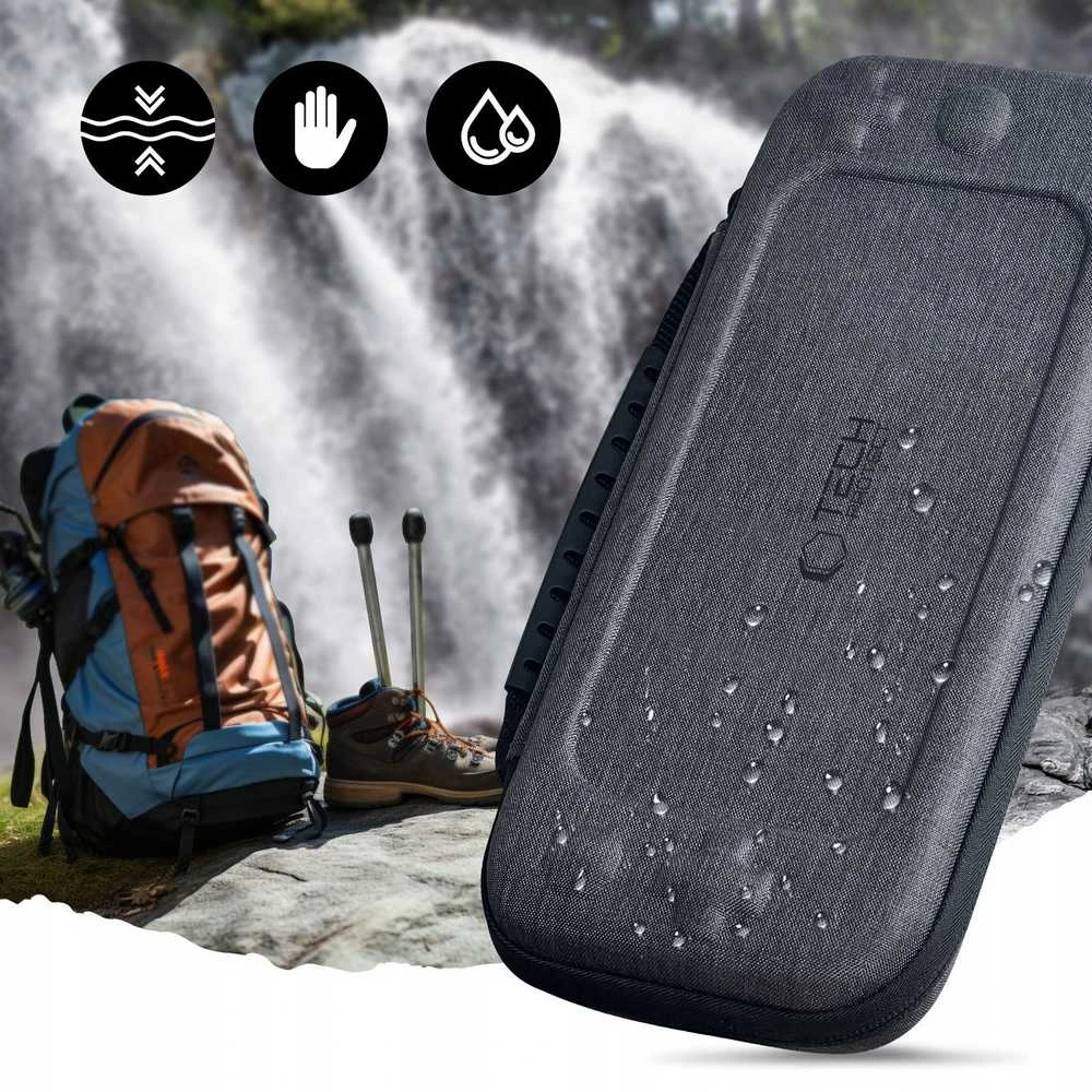 Pilkas dėklas Nintendo Switch 2 žaidimų kompiuteriui „Tech-Protect Hardpouch”