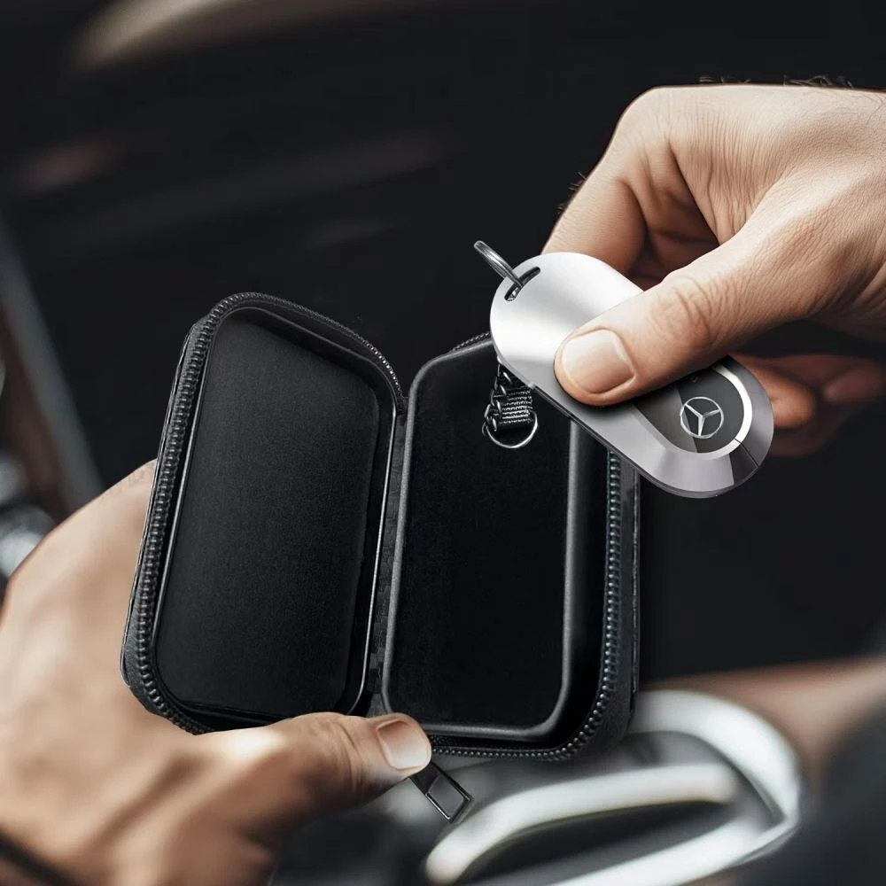 Tech-Protect KLR300 FARADĖJAUS NARVELIS DĖKLAS KEYLESS RFID SIGNALO BLOKAVIMO DĖŽUTĖ CARBON