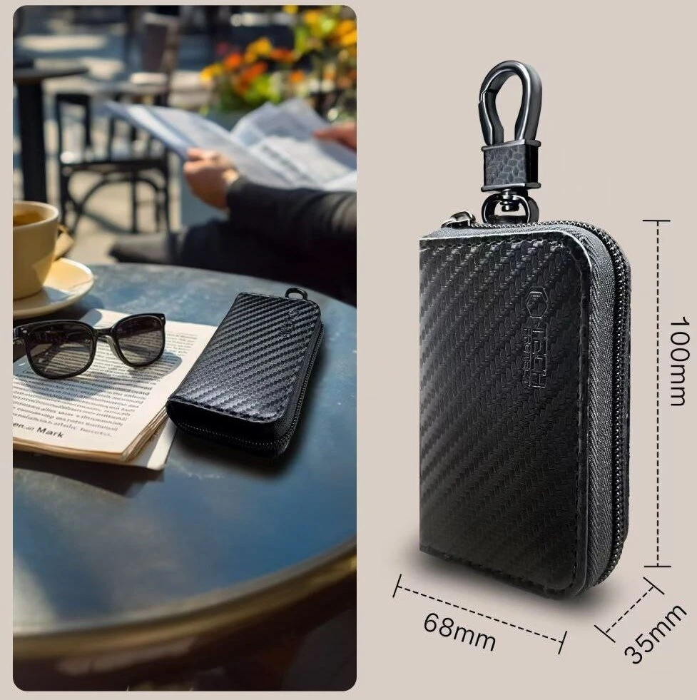 Tech-Protect KLR300 FARADĖJAUS NARVELIS DĖKLAS KEYLESS RFID SIGNALO BLOKAVIMO DĖŽUTĖ CARBON