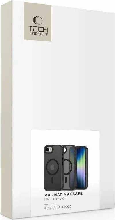 „Tech-Protect MagMat MagSafe“ dėklas, skirtas „iPhone 16e / 17e“ – matinis juodas