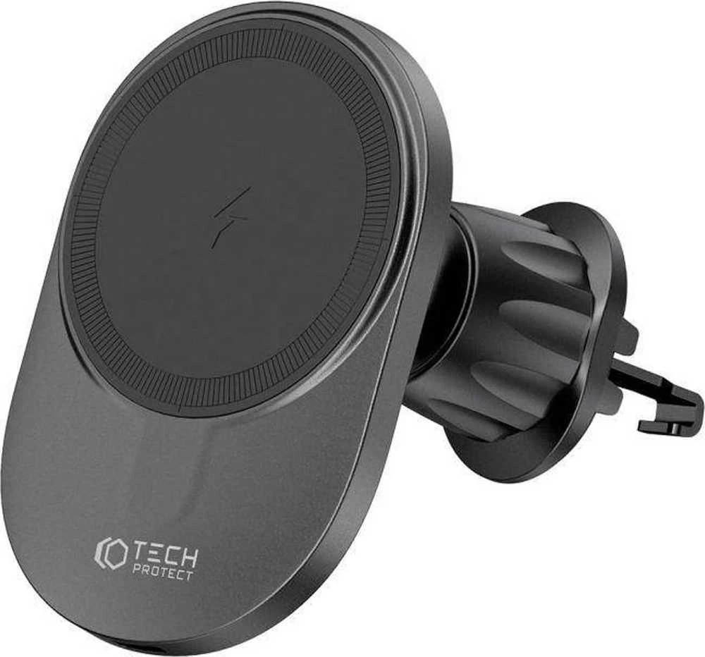 Magnetic MagSafe Automobilinis laikiklis Wireless Charging 15W for Vent Car Tech-Protect mm15W-V1 juodos spalvos