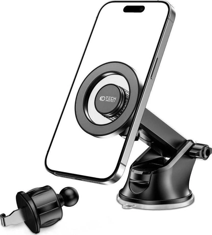 Tech-Protect N51 automobilinis telefono laikiklis su MagSafe for Cockpit/Air Vent – juodos spalvos