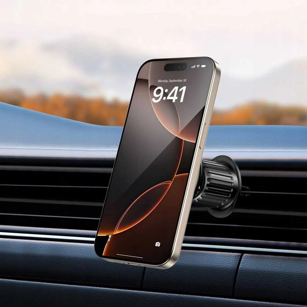 „Tech-Protect mm15W-V10“ magnetinis „MagSafe“ automobilio laikiklis kabinai / priekiniam stiklui / oro išleidimo angai - Juodas