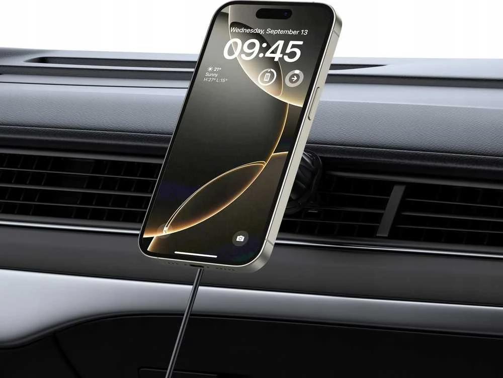 „Tech-Protect mm15W-V5“ magnetinis „MagSafe“ automobilio laikiklis oro išleidimo angai / CD lizdui - Juodas