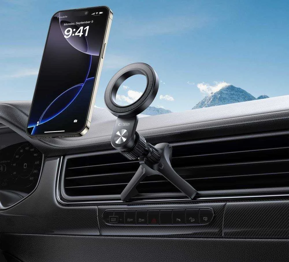 Tech-Protect N53 automobilio oro ventiliacijos laikiklis su MagSafe žiedais - Juodas