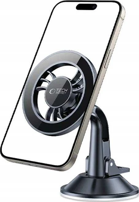 Tech-Protect N56 Magnetinis MagSafe automobilio laikiklis kabinai, laikiklis priekiniam stiklui - Juodas