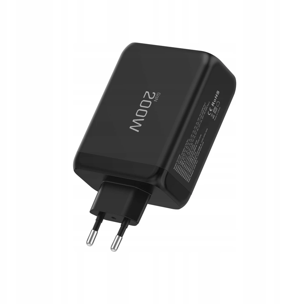 Tech-Protect NC200W-GAN 4-port laidinis įkroviklis PD 200W / QC3.0 juodos spalvos