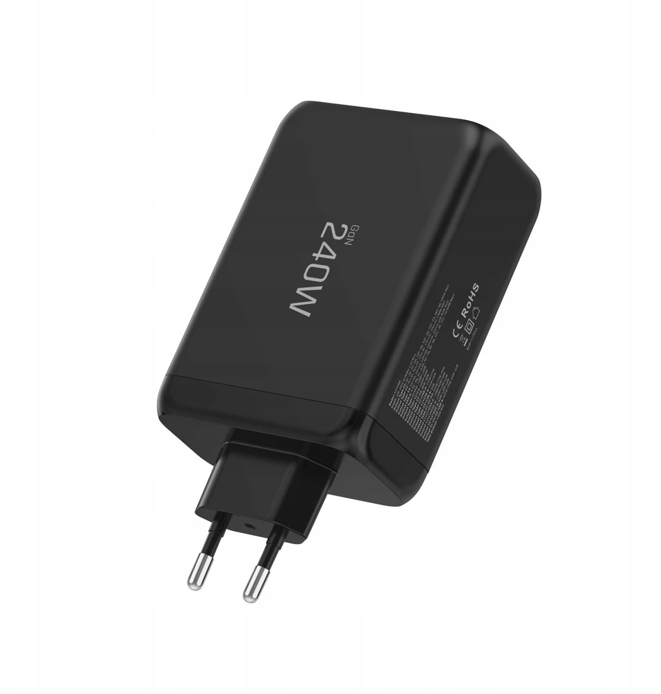 Tech-Protect NC240W-GAN 4-port laidinis įkroviklis PD 240W / QC3.0 juodos spalvos