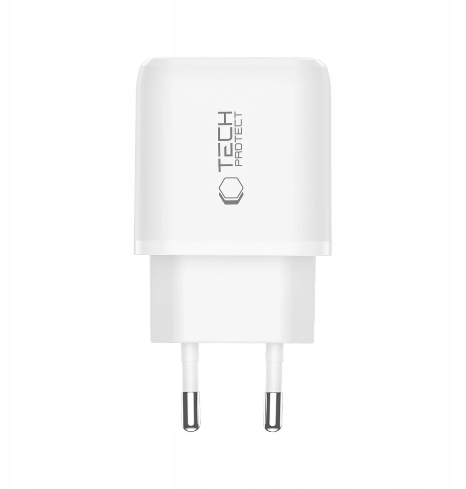 Tech-Protect NCA45W-GAN 2-Port laidinis įkroviklis PD 45W / QC3.0 baltos spalvos