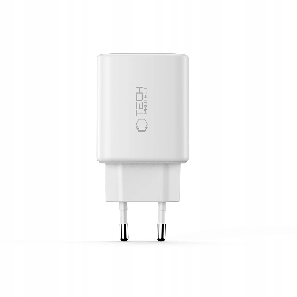 Tech-Protect NCA65W-GAN 3 prievadų tinklo įkroviklis PD 65W / QC3.0 Baltas