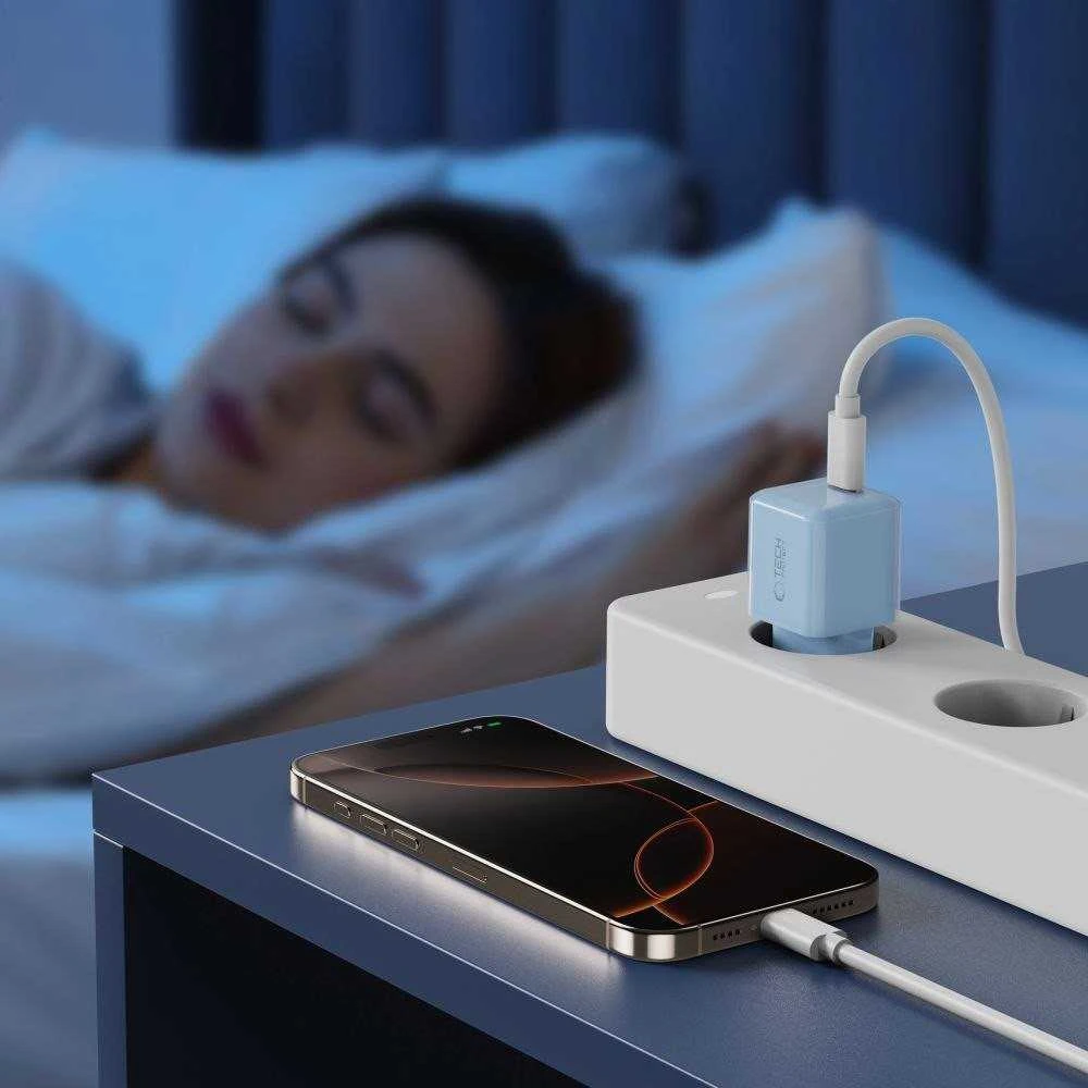 „Tech-Protect NCM25 USB-C PD 25W“ sieninis įkroviklis - Mėlyna