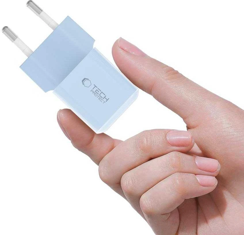 „Tech-Protect NCM25 USB-C PD 25W“ sieninis įkroviklis - Mėlyna