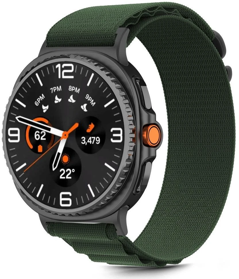 Tech-Protect Nylon Stripe apyrankė skirta Samsung Galaxy Watch 40/44/46 mm – žalios spalvos