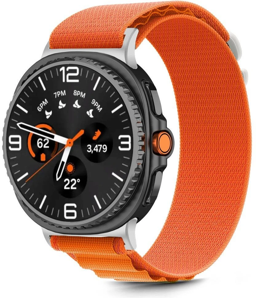 Tech-Protect Nylon Stripe apyrankė skirta Samsung Galaxy Watch 40/44/46 mm – oranžinės spalvos