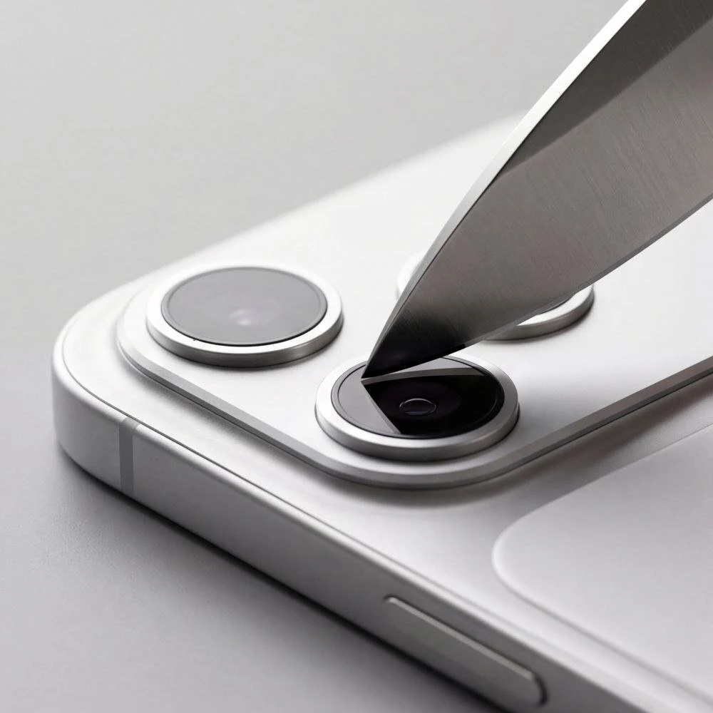 Tech-Protect Camfull Fit+ grūdintas stiklas, apsauginis kameros ekrano apsauginis stiklas skirtas iPhone 18 Pro Max – Sidabrinis