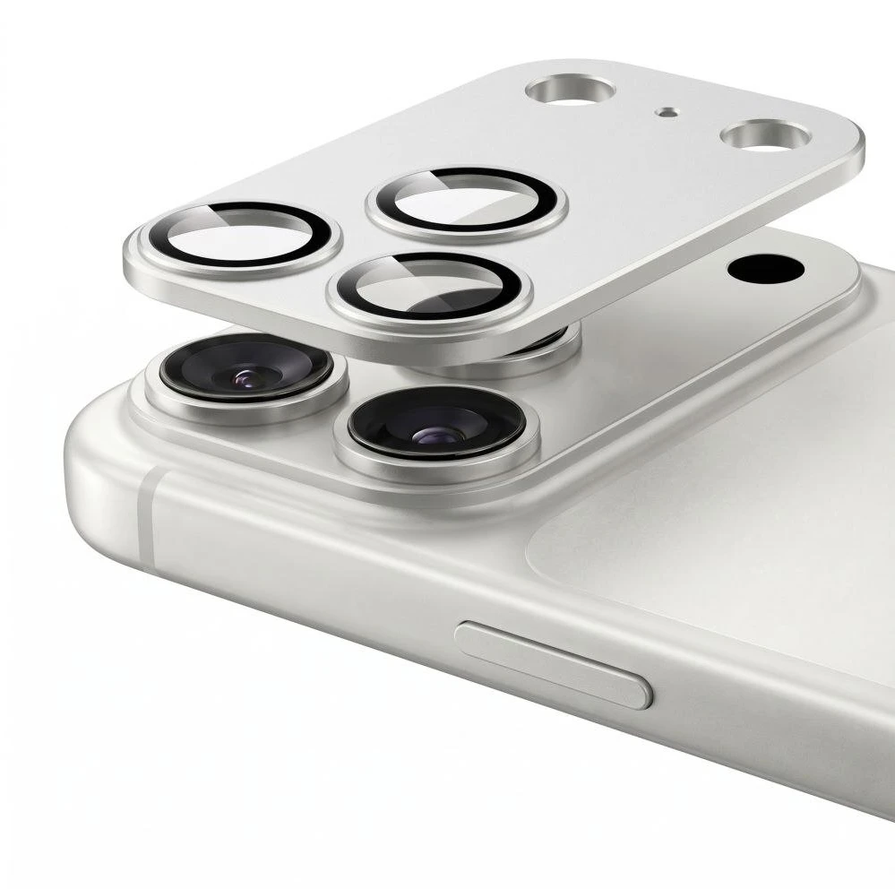 Tech-Protect Camfull Fit+ grūdintas stiklas, apsauginis kameros ekrano apsauginis stiklas skirtas iPhone 18 Pro Max – Sidabrinis