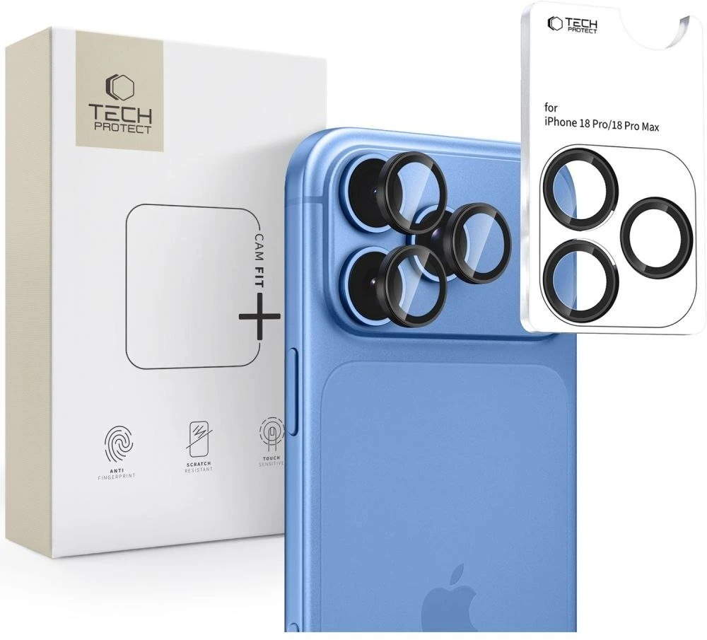 Tech-Protect Camring Fit+ fotoaparato gaubtelis, skirtas iPhone 18 Pro / 18 Pro Max – juodas