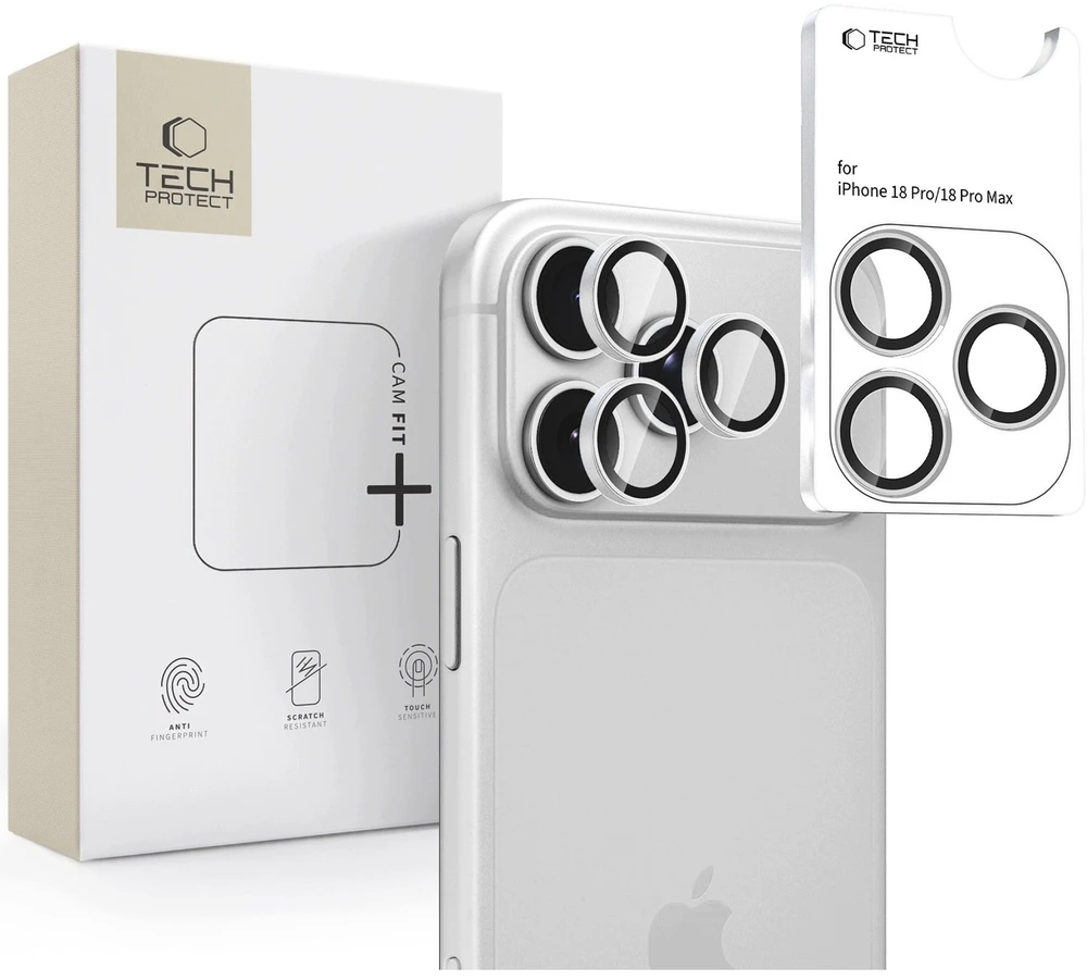 Fotoaparato apsauga TECH-PROTECT CAMRING FIT+ IPHONE 18 PRO / MAX sidabrinė