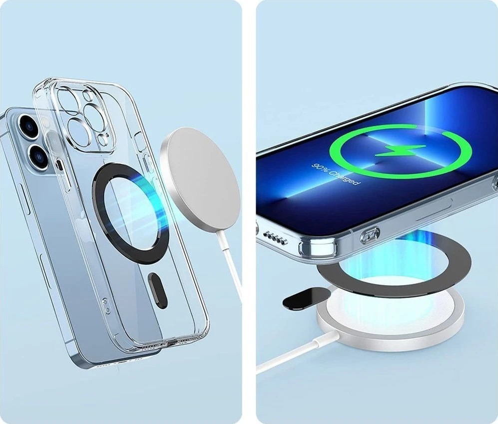 Tech-Protect MagMat MagSafe universalus magnetinis žiedas – dėklas telefonui, baltos spalvos