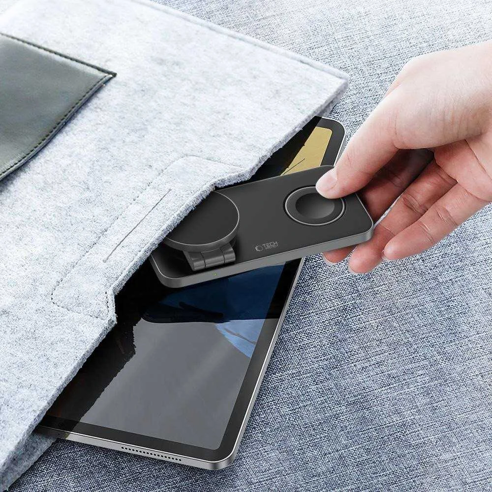 Tech-Protect QI15W-A47 MagSafe 3in1 indukcinis įkroviklis + USB-C laidas - Juodas