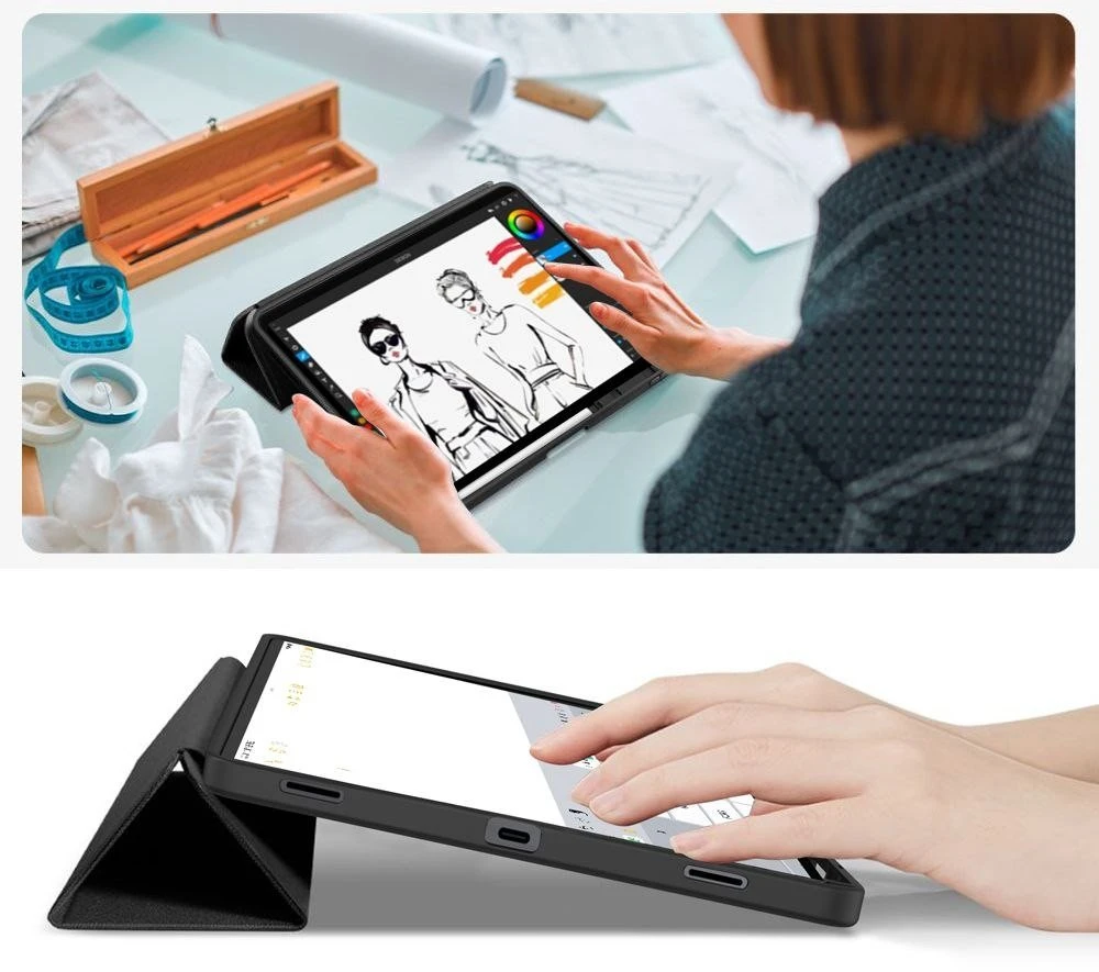 Tech-Protect SmartCase Pen dėklas skirtas Samsung Galaxy Tab S11 11.0 X730 / X736 – juodos spalvos