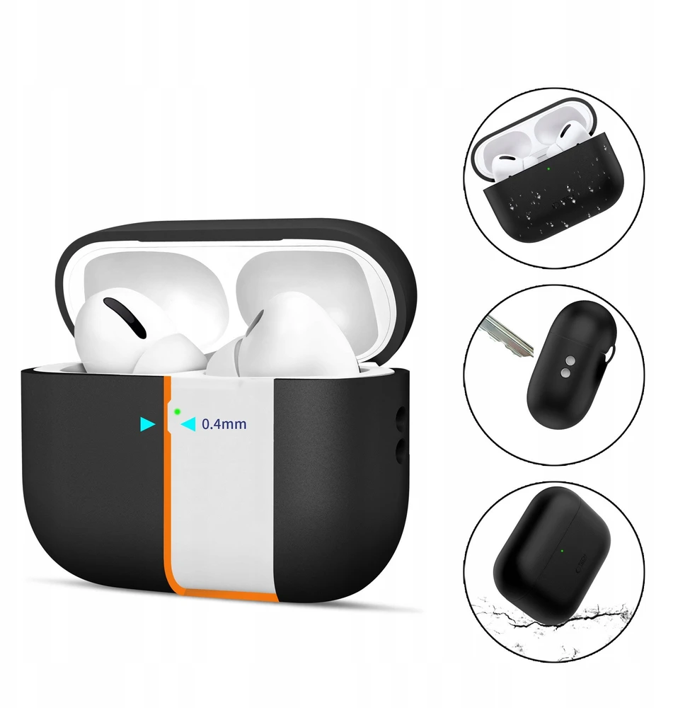 Tech-Protect Silikoninis dėklas for AirPods Pro 3 - Juodas