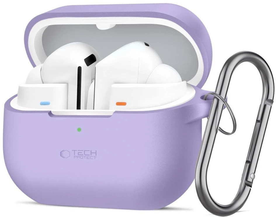 Tech-Protect Silicone Hook dėklas skirtas Samsung Galaxy Buds 3 / 3 FE / 3 Pro – violetinės spalvos