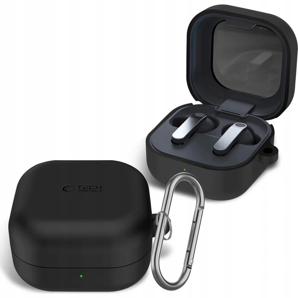 Dėklas Tech-Protect Silicone Hook Samsung Galaxy Buds 4 / 4 Pro juodos spalvos